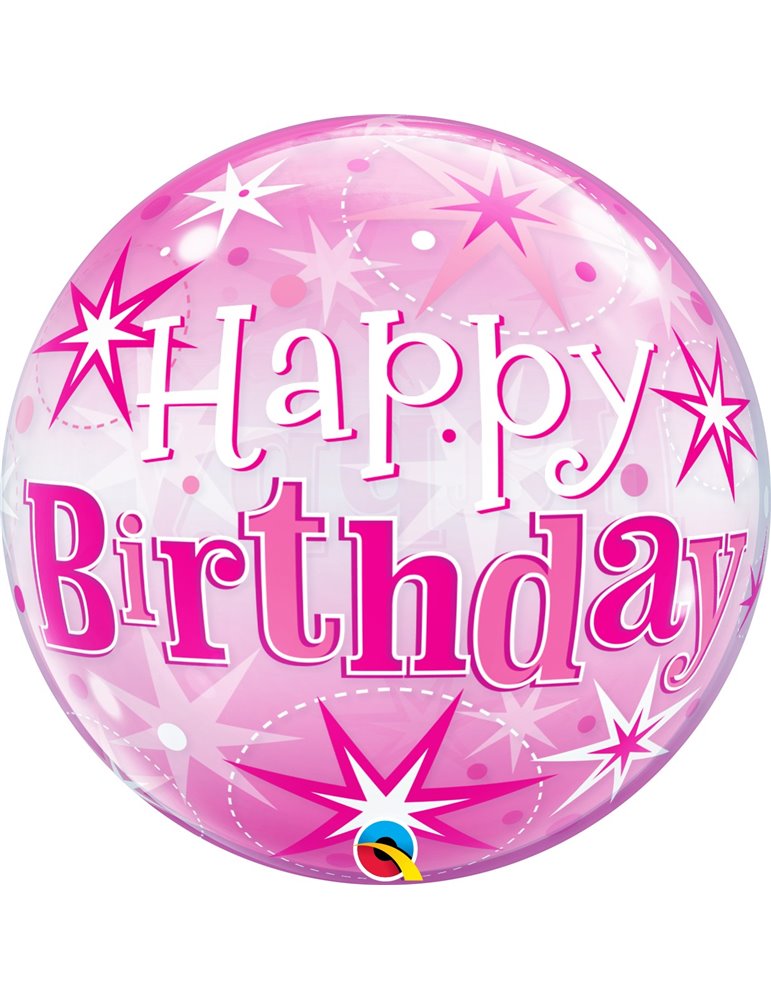 Birthday Pink Starburst Sparkle 22" balloon