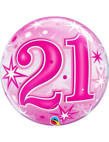 21 Pink Starburst Sparkle 22" balloon