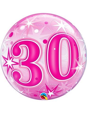 30 Pink Starburst Sparkle 22" balloon