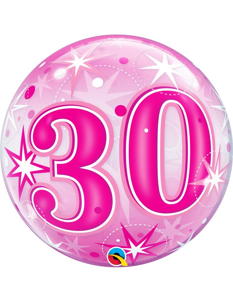 30 Pink Starburst Sparkle 22" balloon