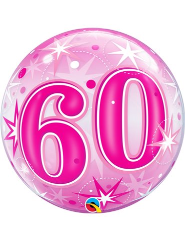 60 Pink Starburst Sparkle 22" balloon