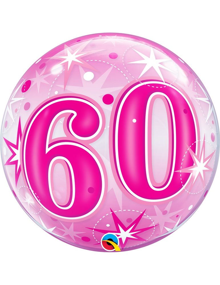 60 Pink Starburst Sparkle 22" balloon