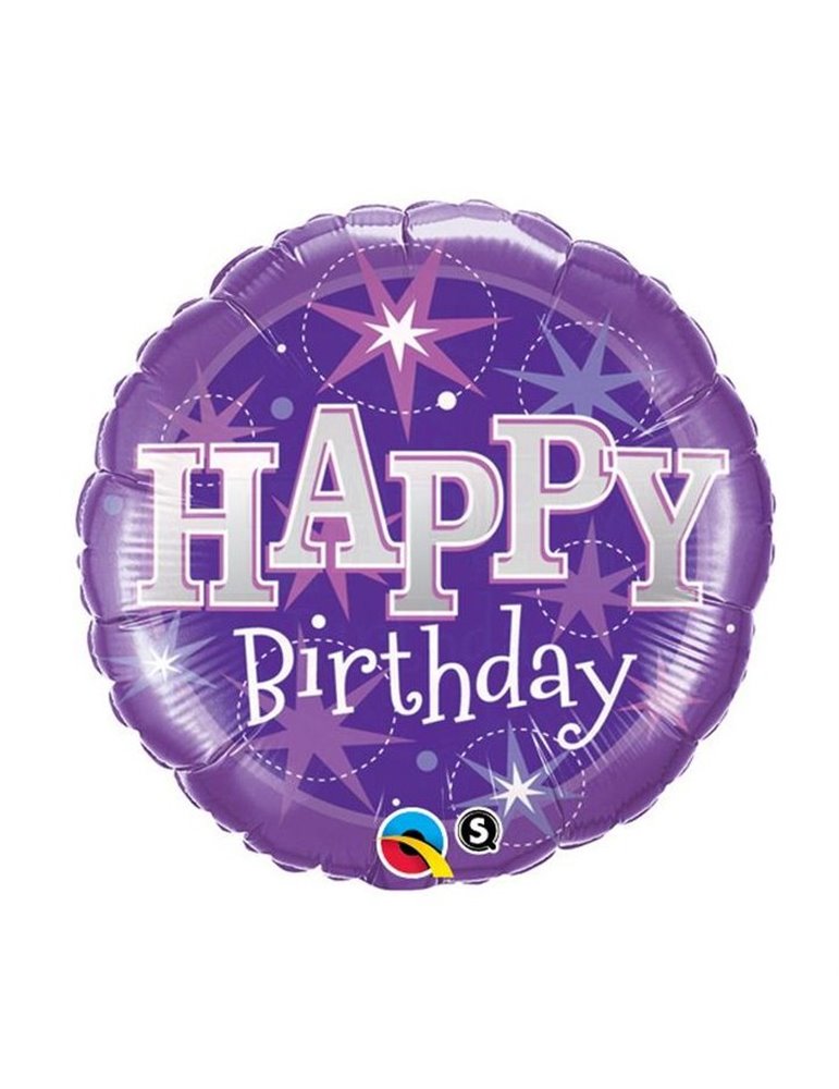 Birthday Purple Sparkle 18" balloon