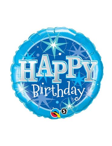 Birthday Blue Sparkle 18" balloon