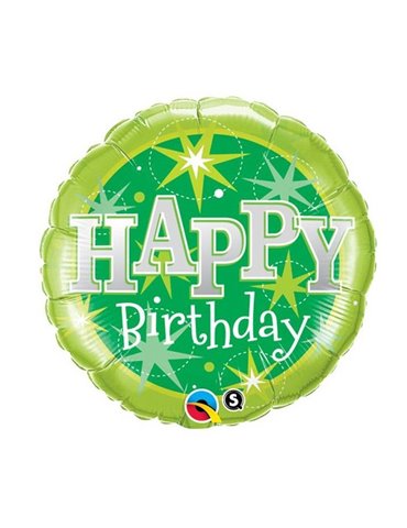 Birthday Green Sparkle 18" balloon