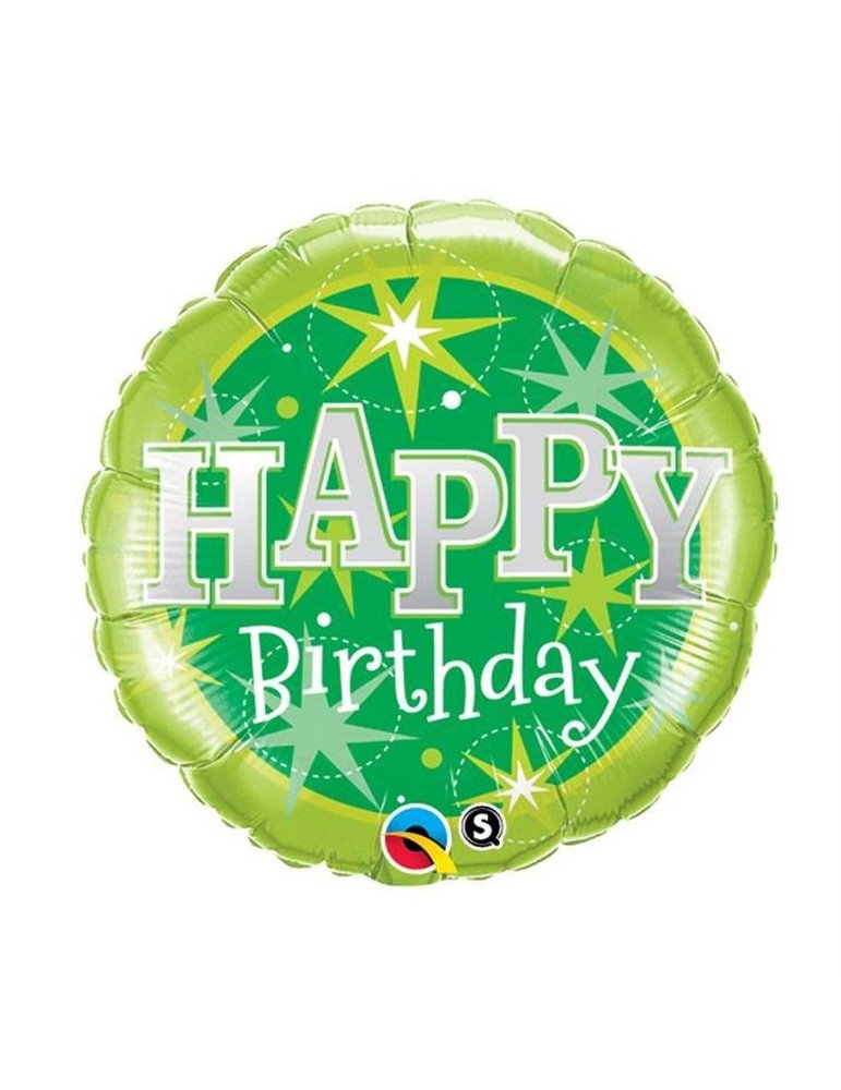 Birthday Green Sparkle 18" balloon