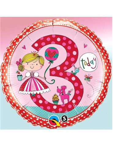 Rachel Ellen - Age 3 Princess Polka Dots 18" balloon