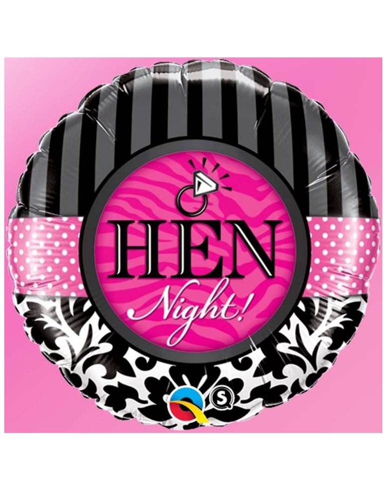 Hen Night Damask & Stripes 18" balloon