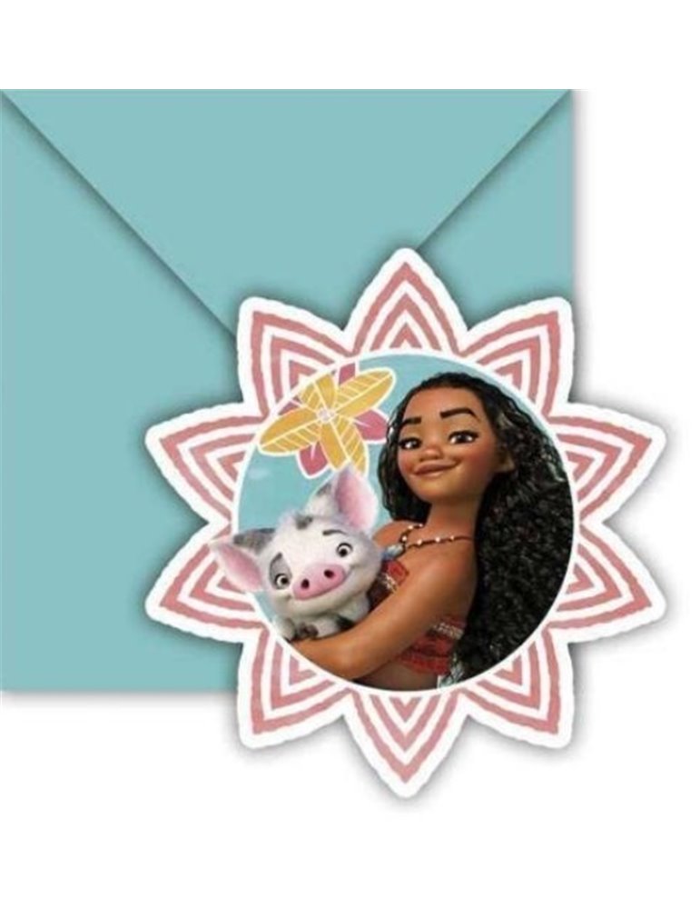 Disney Moana 6 Invitations & Envelopes