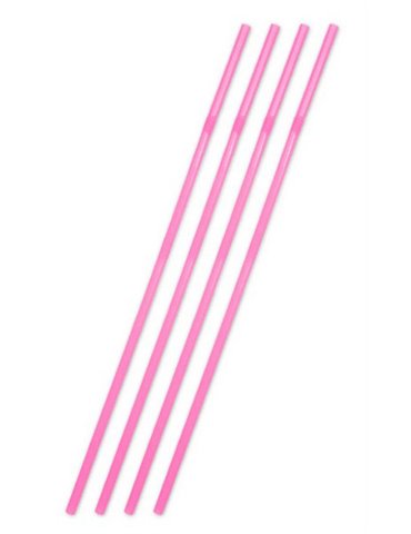 Party Straws Jumbo Plastic Neon Pink