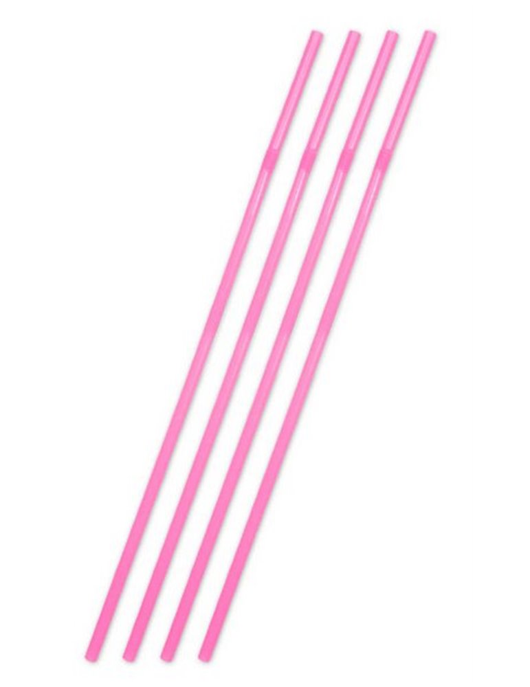 Party Straws Jumbo Plastic Neon Pink