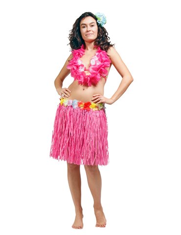 Hawaii Lei Skirt Pink 45cm