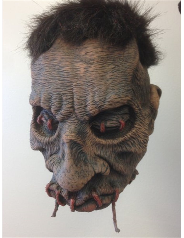 Decorative Shrunken Head with Stiched Mo