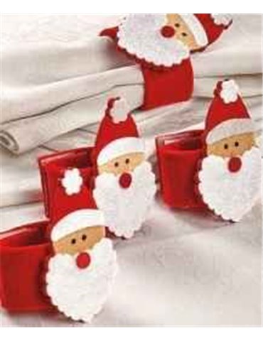 Christmas Napkin Rings Plush with Santa