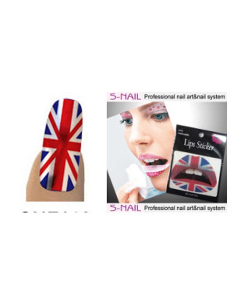 Lip Tattoo & 16 Nail Foils Union Jack