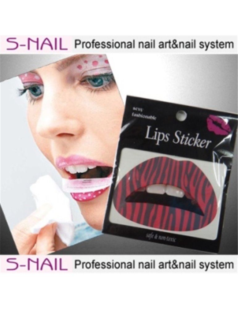 Lip Tattoo 2 in Packet Red-Black Lines