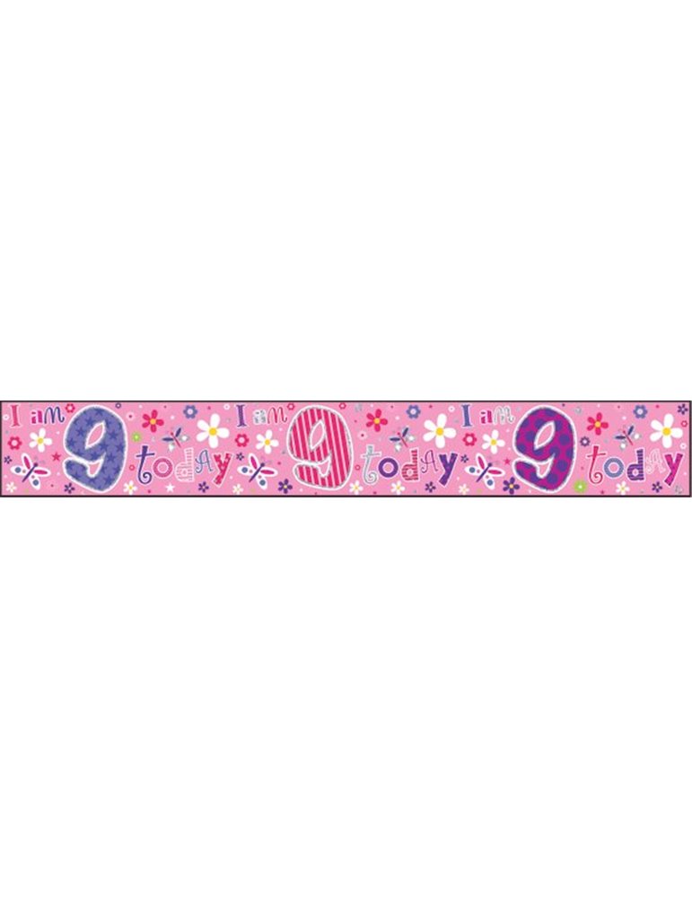 Banner Happy Birthday 9th Girl