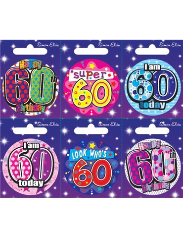 Badge Happy Birthday Age 60 - 6's