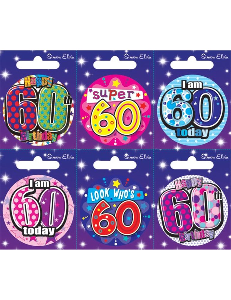 Badge Happy Birthday Age 60 - 6's