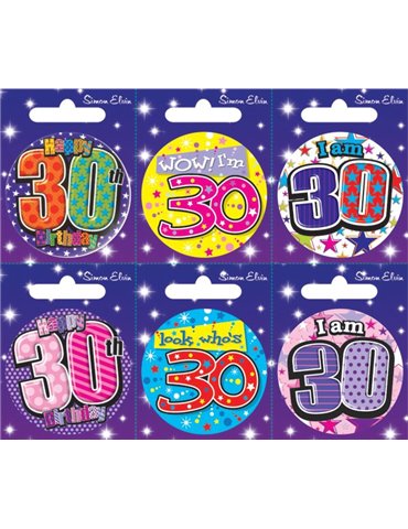 Badge Happy Birthday Age 30 - 6's