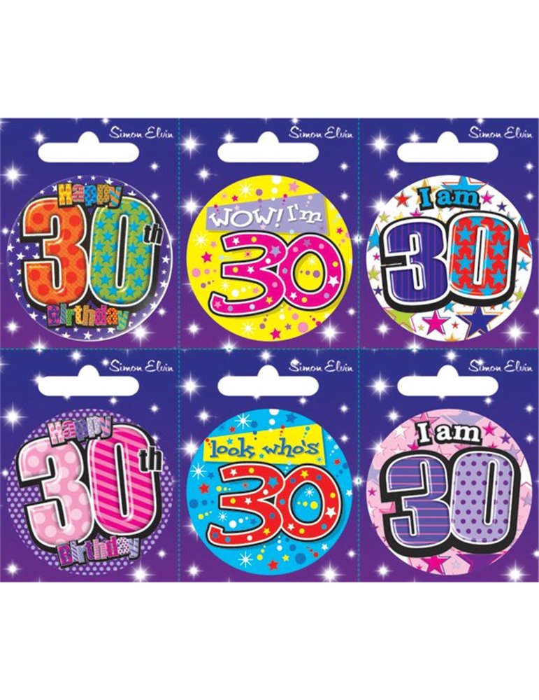 Badge Happy Birthday Age 30 - 6's