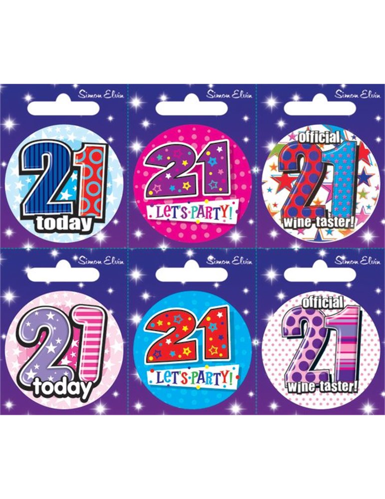 Badge Happy Birthday Age 21 - 6's