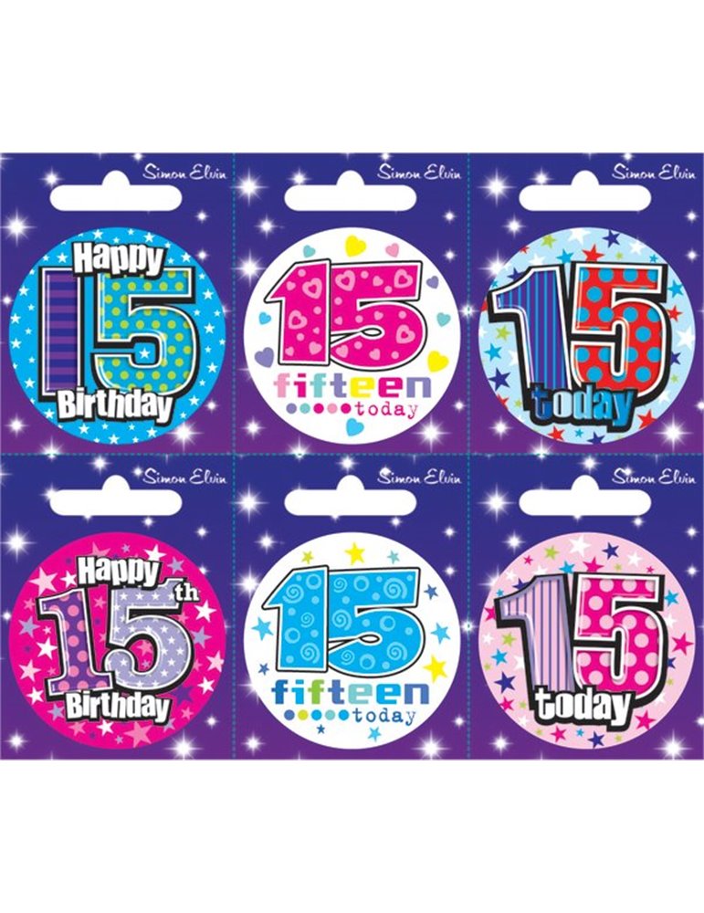 Badge Happy Birthday Age 15 - 6's