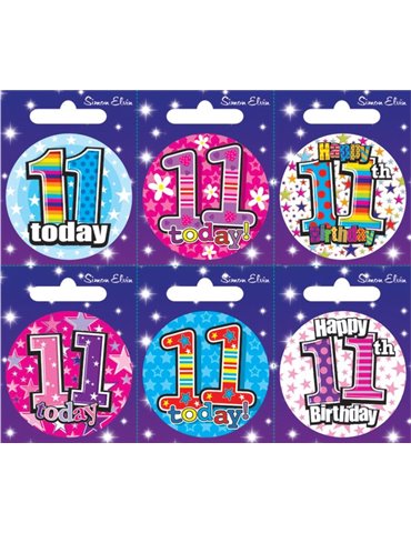 Badge Happy Birthday Age 11 - 6's