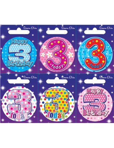 Badge Happy Birthday Age 3 - 6's