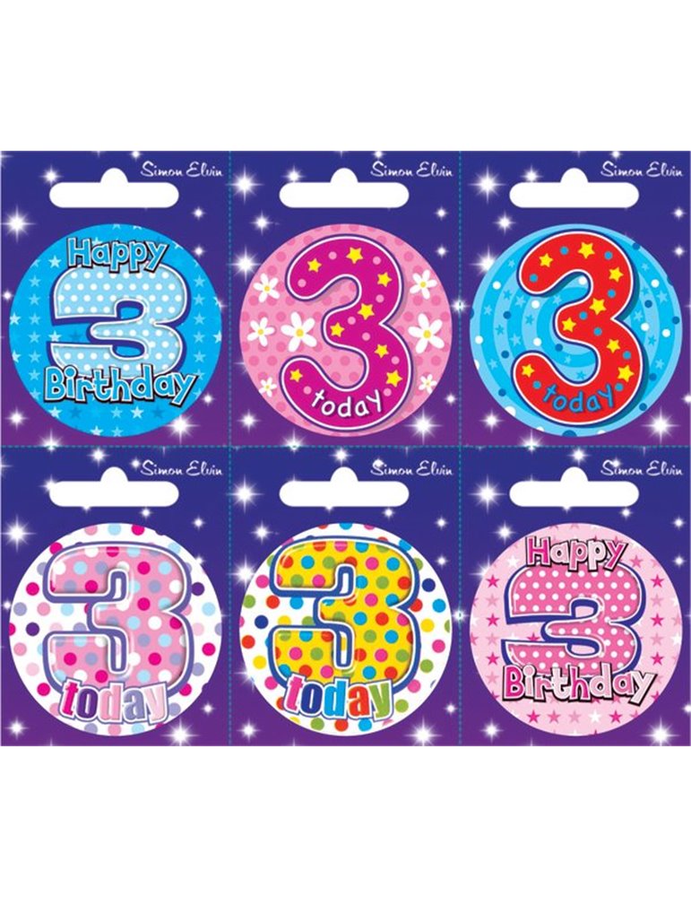 Badge Happy Birthday Age 3 - 6's