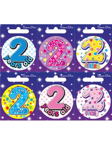 Badge Happy Birthday Age 2 - 6's