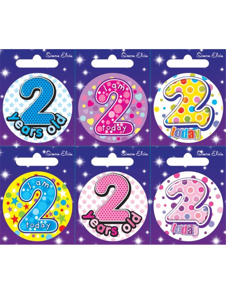 Badge Happy Birthday Age 2 - 6's