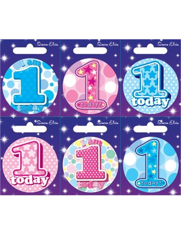 Badge Happy Birthday Age 1 - 6's