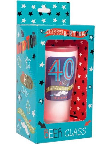 Keepsake Glass Beer for 40TH Birthday