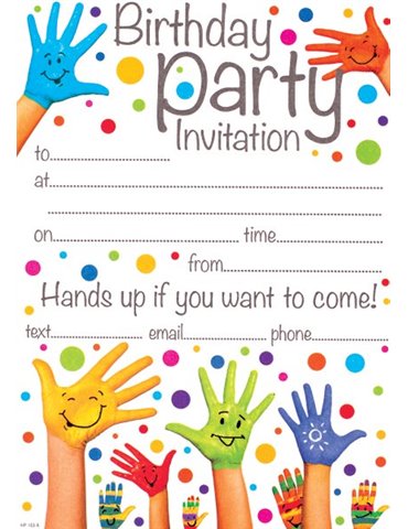 Paper Invitation Party 20 Sheets with En