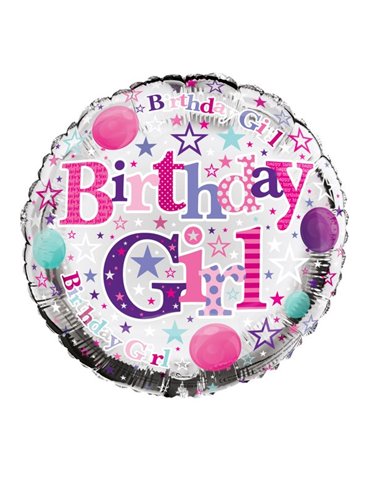 Balloon Foil - Happy Birthday Girl