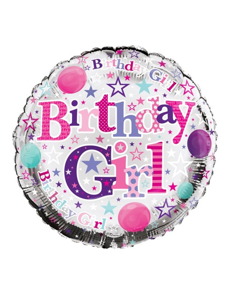 Balloon Foil - Happy Birthday Girl