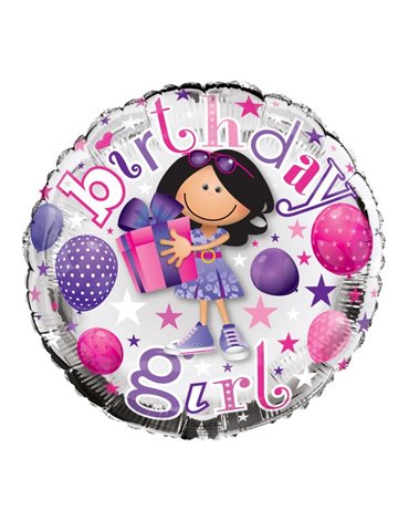 Balloon Foil - Happy Birthday Girl