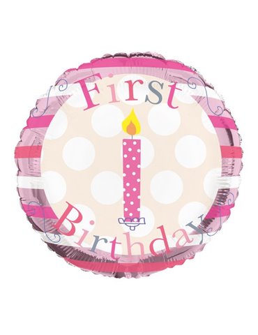 Balloon Foil - Happy 1st Birthday Girl