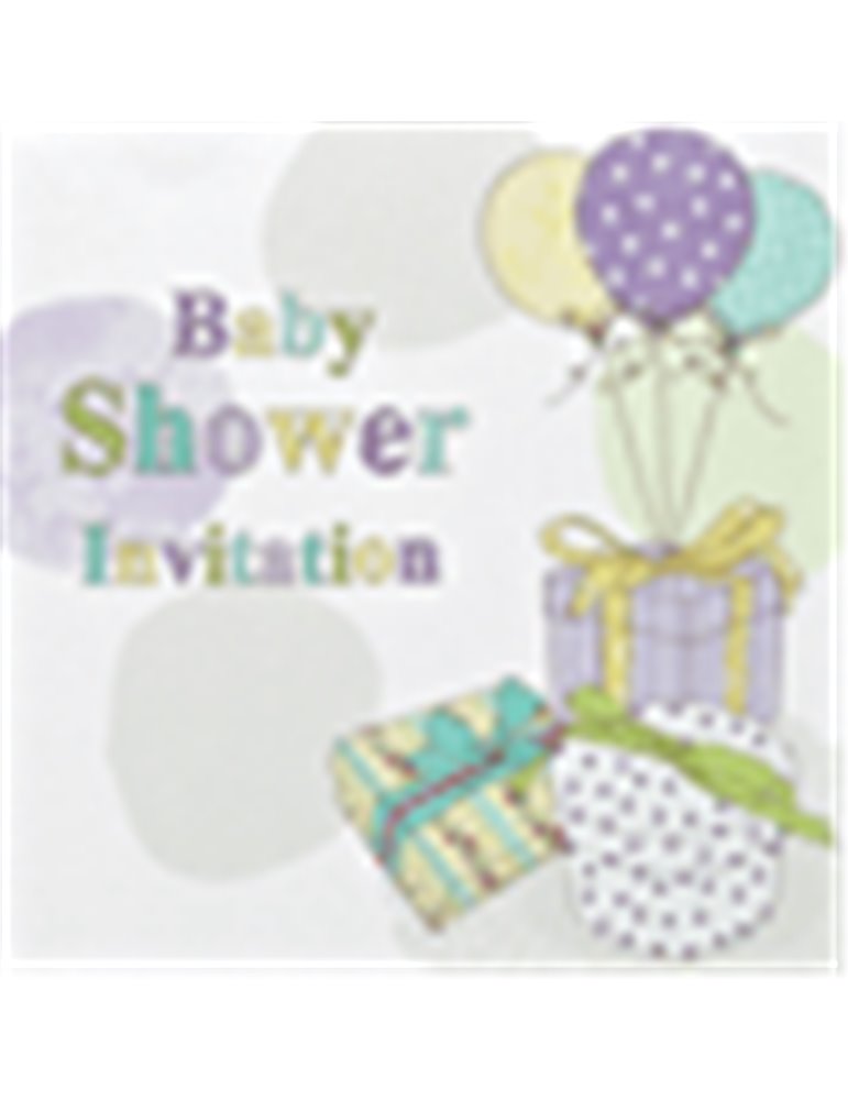 Card Baby Shower Invitation Foil 6 Pk