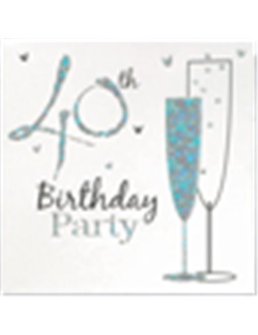 Card Invitation Happy Birthday 40th Foil