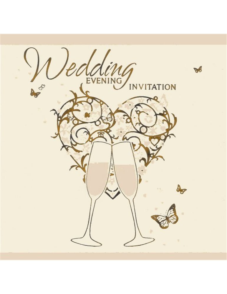 Card Wedding Evening Invitation Foil 6 p