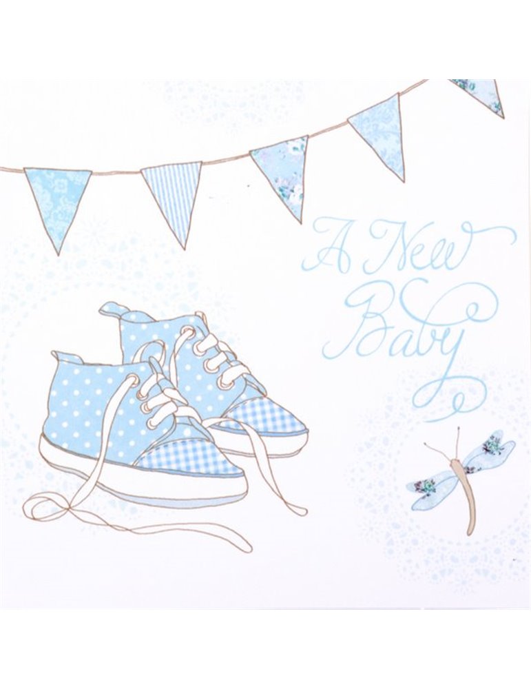 Card Birth Announce Boy Foil 6 pk