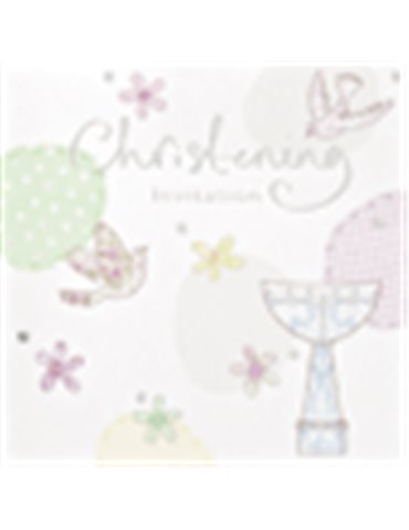 Card Christening Invitation Foil 6 pk