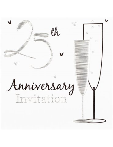 Card Wedding Anniversary Silver Invitati