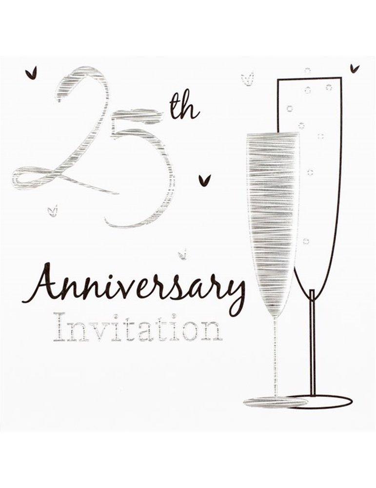 Card Wedding Anniversary Silver Invitati