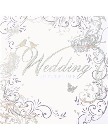 Card Wedding Invitation Foil  6 Pk