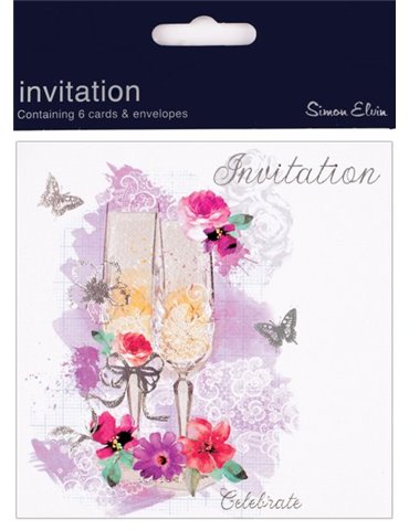 Card Invitation Open Foil 6 Pk