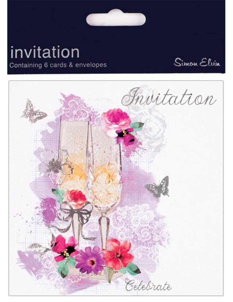 Card Invitation Open Foil 6 Pk