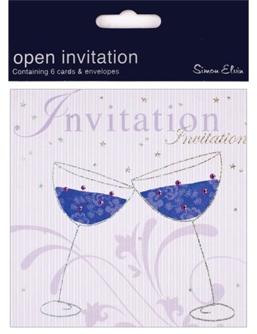 Card Invitation Foil Open 6 pk